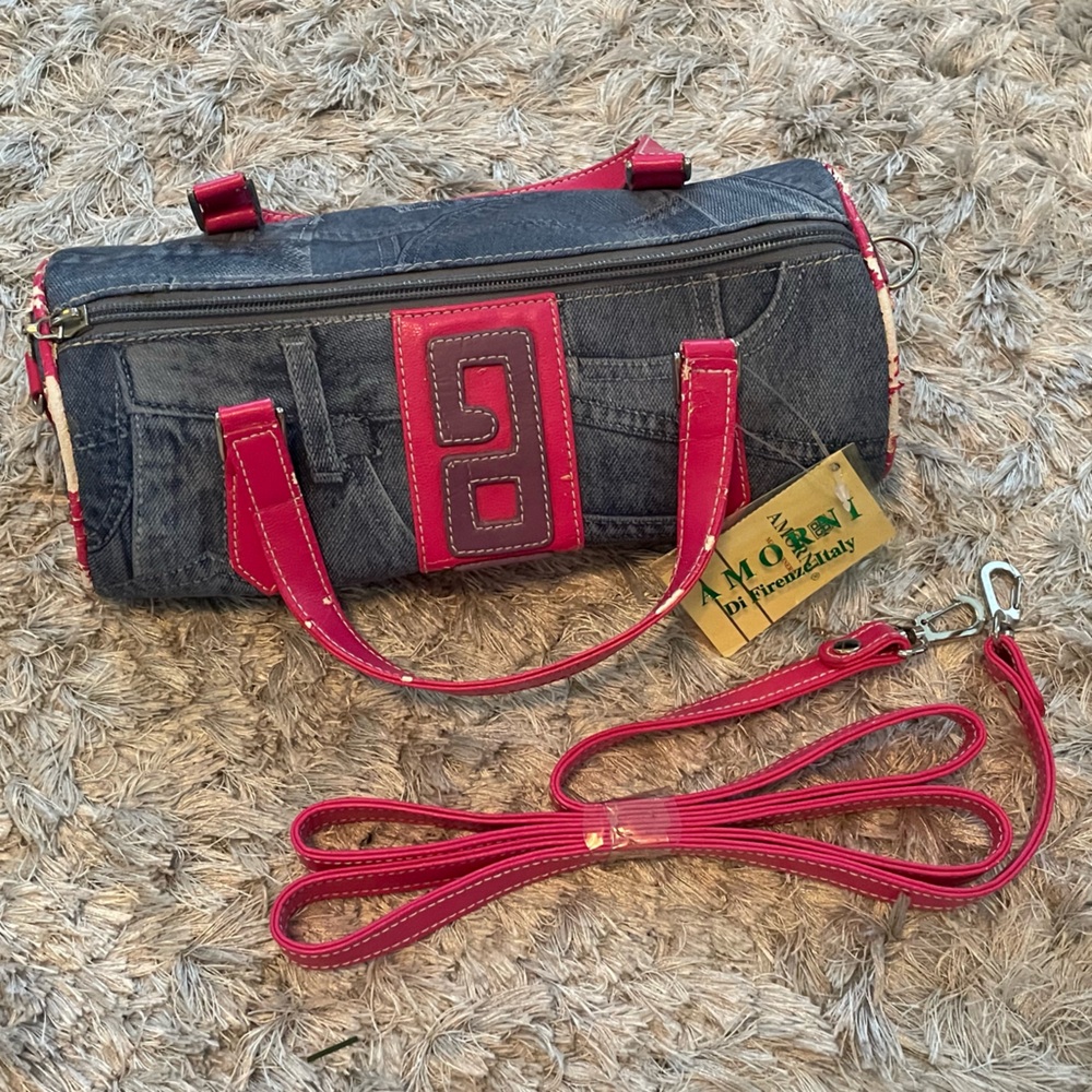 Amorni Vintage Pink Denim Purse